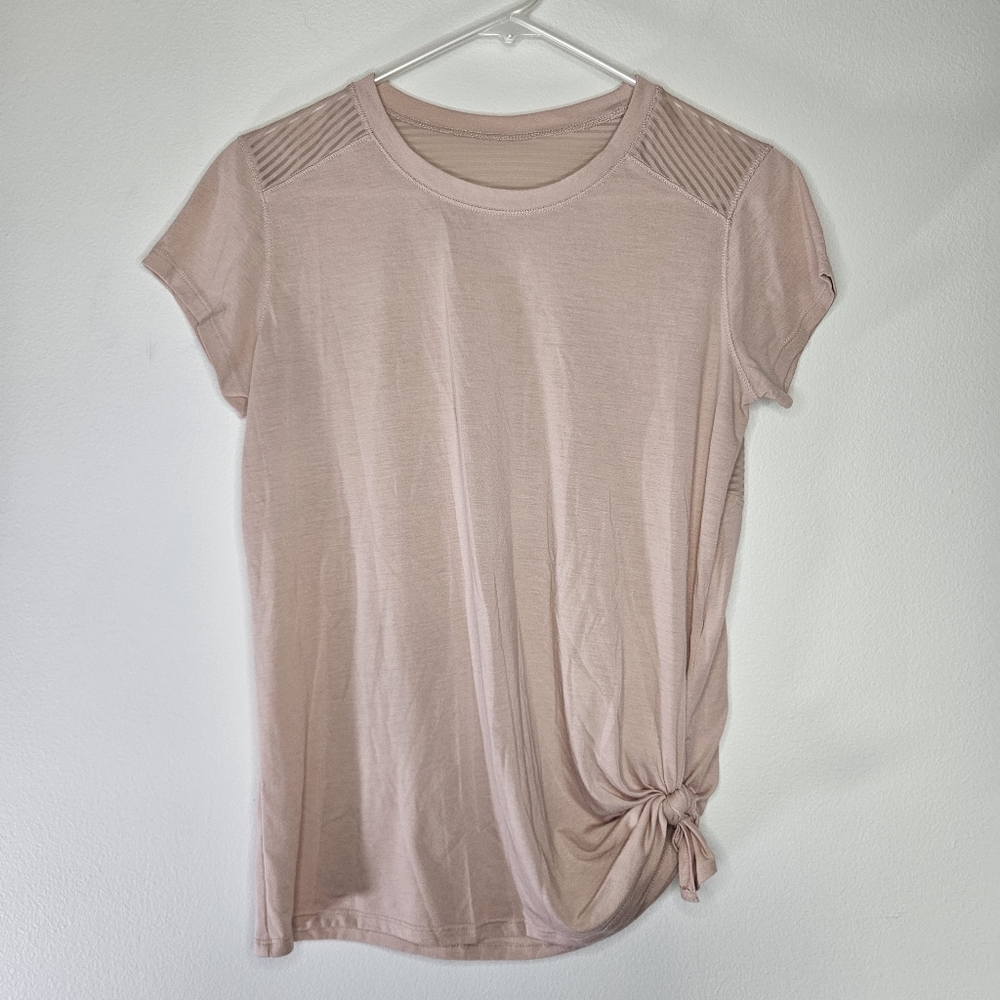Pink Short Sleeve Side Tie Tee Sz S